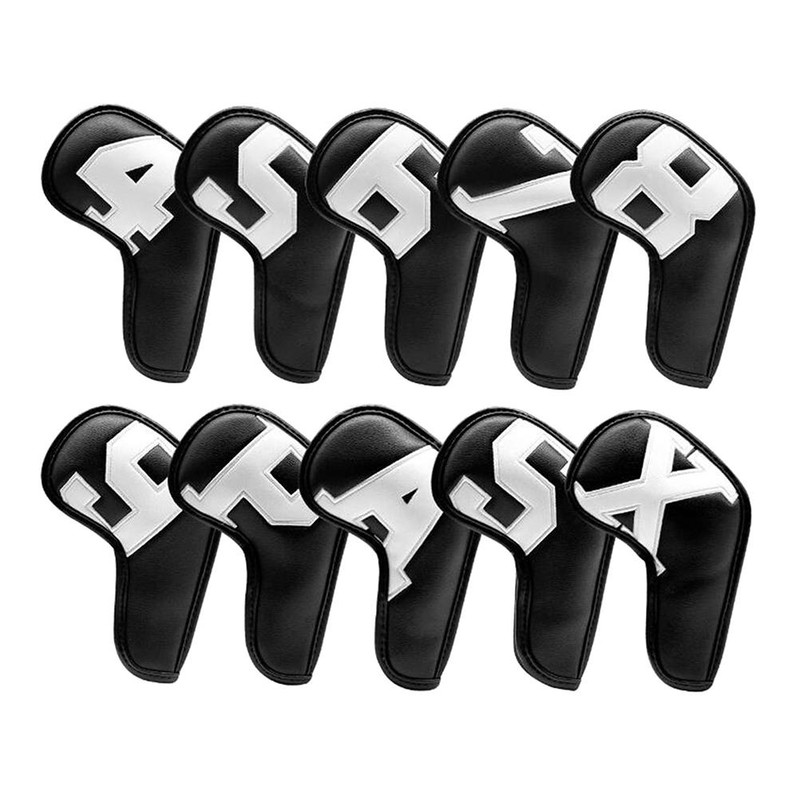 10PCS Iron Head Covers PU Leather Club Covers Waterproof Head