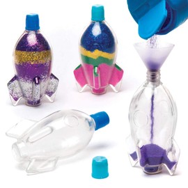 Baker Ross Rockets Sand Art Bottles for Kids - Perfect for Creative Crafts (Pack of 5)