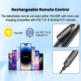 TONEOF Remote Control for LJ-8858 Tripod,Wireless Chargeable Remote Compatible with Cell Phones