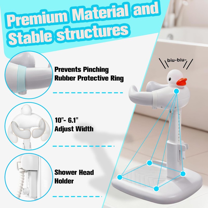 Baby Shower Stand 𝙬𝙞𝙩𝙝 𝙎𝙝𝙤𝙬𝙚𝙧 𝘾𝙖𝙥 & 𝙎𝙩𝙤𝙤𝙡 - Safety