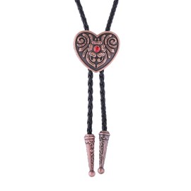 Jeilwiy Womens Bolo Tie Vintage Heart Bolo Tie Lotus Flower Rodeo Bolo Tie for Women Western Bolero Ties Cowgirl Necktie
