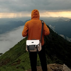 BESMART Waterproof Professional Camera Bag with Tripod & Trolley Sleeve, Shockproof Camera Case Shoulder Bags for DSLR/SLR/Mirrorless Cameras, Crossbody Sling Soft Padded Photography Bag (Khaki)