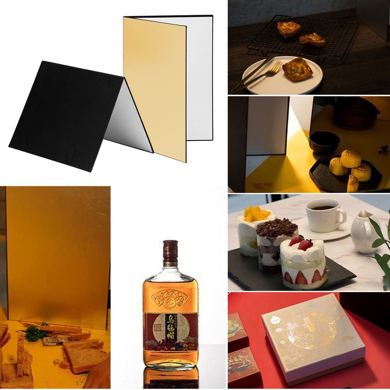 3-in-1 Photography Cardboard Paperboard Folding Photography Reflector Diffuser Board (Black