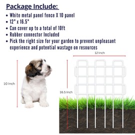 ShopLaLa Garden Fence Animal Barrier (Total 10 ft) 10 Panels, 16.5 Inch, Small and Short Decorative Outdoor Dog Fence, Metal Fencing Plant Protectors from Pet Rabbit Yard, No dig Wire Fences Border