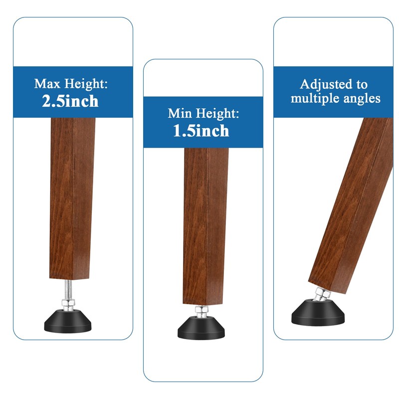 Supkiir 12PCS M8 Adjustable Leveling Feet, Heavy Duty Anti-Slip Furniture