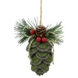 Northlight Pinecone Fabric Christmas Ornament, 6", Green