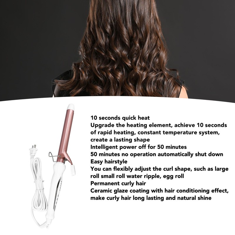 Curling Iron Adjustable Temperature Hair Curler Wand With Ceramic Coating