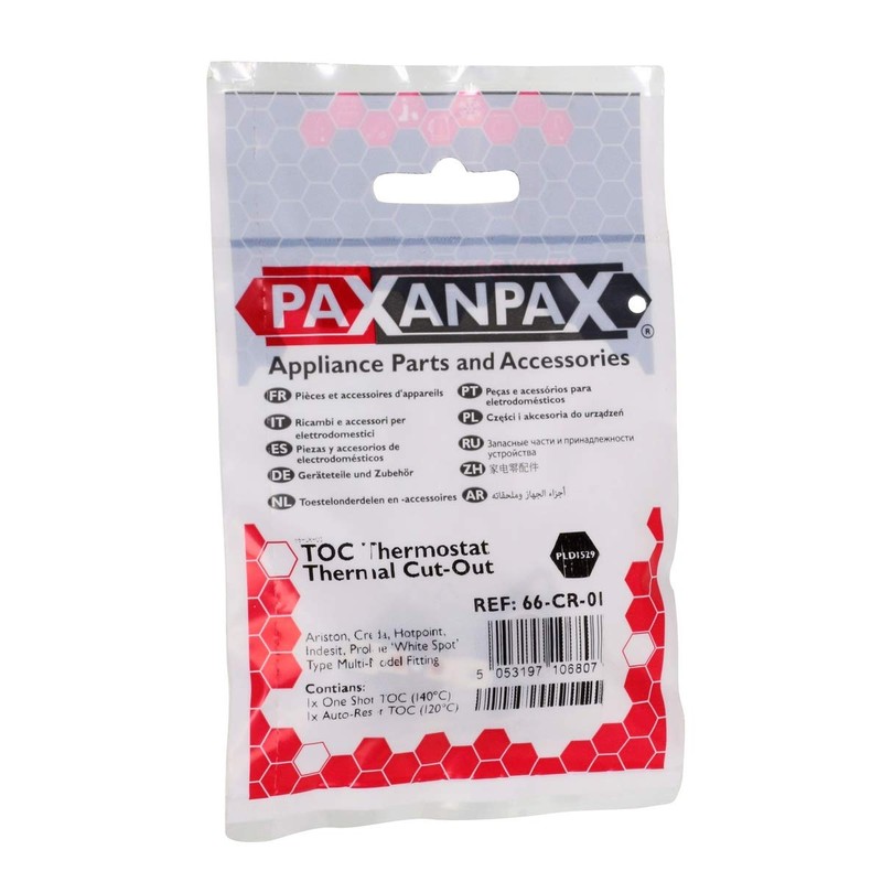 Paxanpax PLD1529 Compatible 'White Spot' Type TOC Thermostat Thermal Cut-Out
