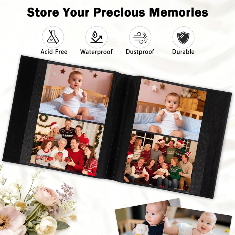 Aevdor 5x7 Photo Album, Holds 320 Photos, Linen Cover, Black