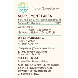 Indian Gooseberry A60 Alcohol Herbal Extract Tincture, Super-Concentrated Indian Gooseberry (Emblica officinalis) Dried Fruit (2 Fl Oz)