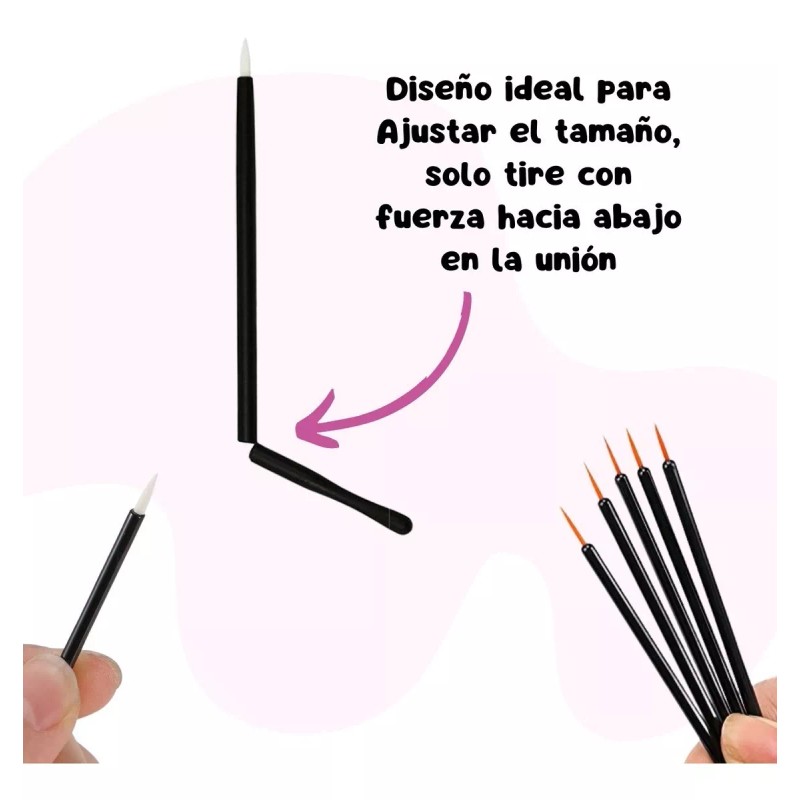 Veraly Pincel Delineador De Ojos Cepillo Delineado Punta Suave 50pz