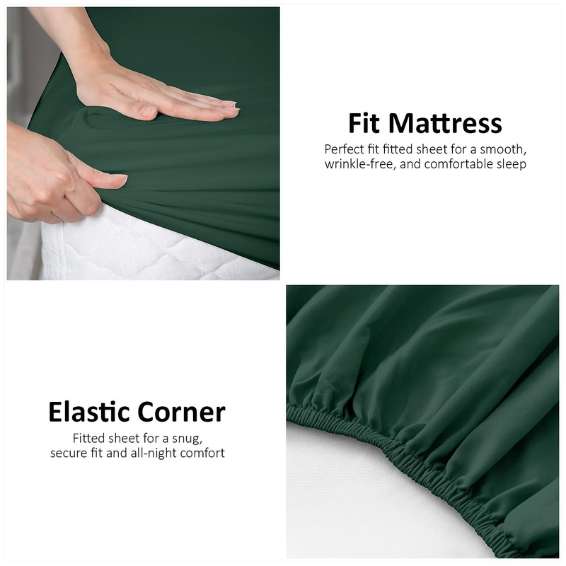 Microfiber Fitted Sheet Double - Plain Bed Sheets - Deep