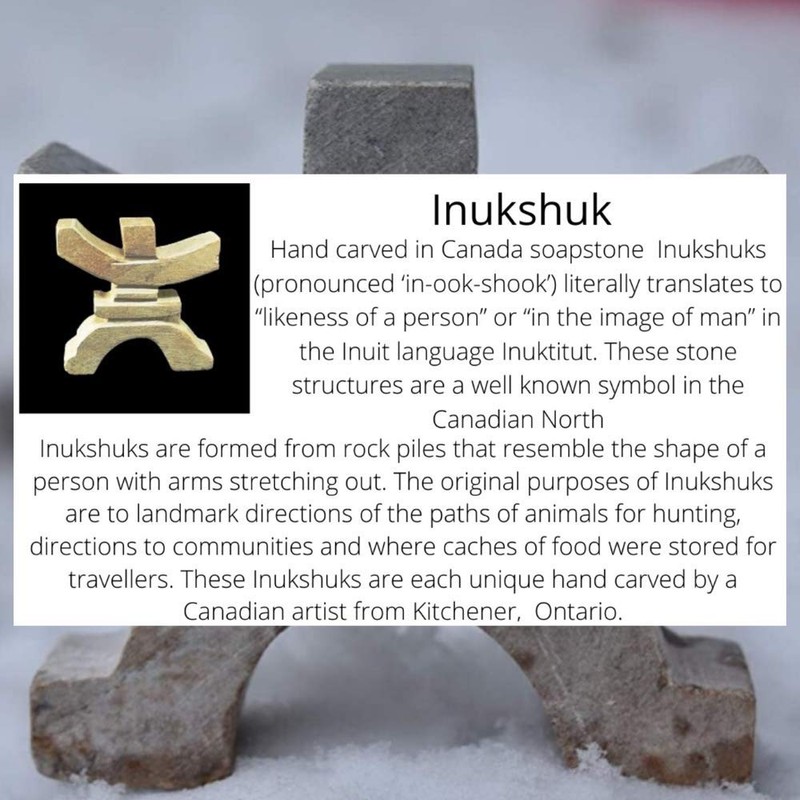 Inukshuk Soapstone Statue - Hand Carved, Canadian 3”