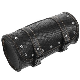 Holibanna Motorcycle Handlebar Bag Saddle Bag, Pu Leather Motorcycle Fork Bag Roll Durable Storage Tool Pouch Luggage Bag with Stands for Women Men