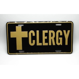 DIGIART INTERNATIONAL CLERGY Cross Religious Christian 3D EMBOSSED METAL CAR NOVELTY LICENSE PLATE