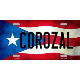 NLP COROZAL PUERTO RICO STATE FLAG BACKGROUND NOVELTY METAL LICENSE PLATE TAG