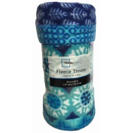 WMS Medallion Blue Throw Blanket 50in x 60in