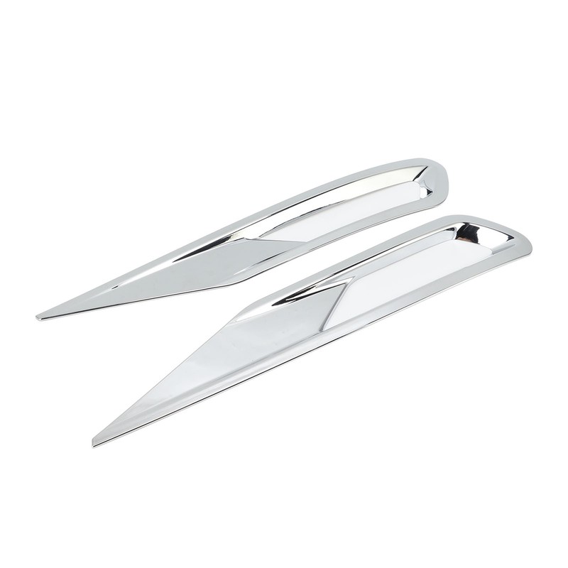 2pcs Front Fog Light Cover Trim Silver Fog Lamp Bezel