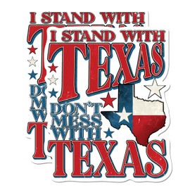 (2 Pack) Don't Mess with Texas Bumper Sticker - Texan Pride - Texas Proud - 5 Inches - Durable and Weatherproof - for Cars Trucks SUVs - Made in USA