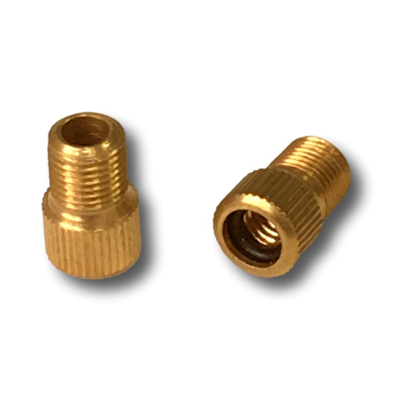 Set of 4 Valve Caps + 2 Bicycle Adapters -