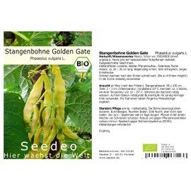 Seedeo Pole Bean Golden Gate (Phaseolus vulgaris L.) 30 Organic Seeds