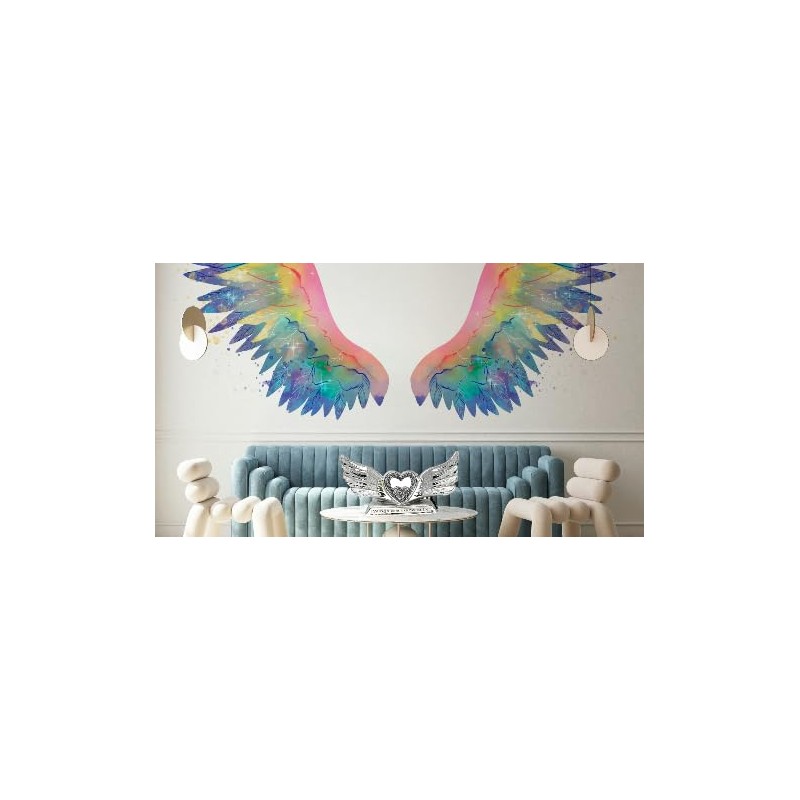 Crushed Diamond Angel Wings with Shelf Sitter Ornament Decorative Sculpture