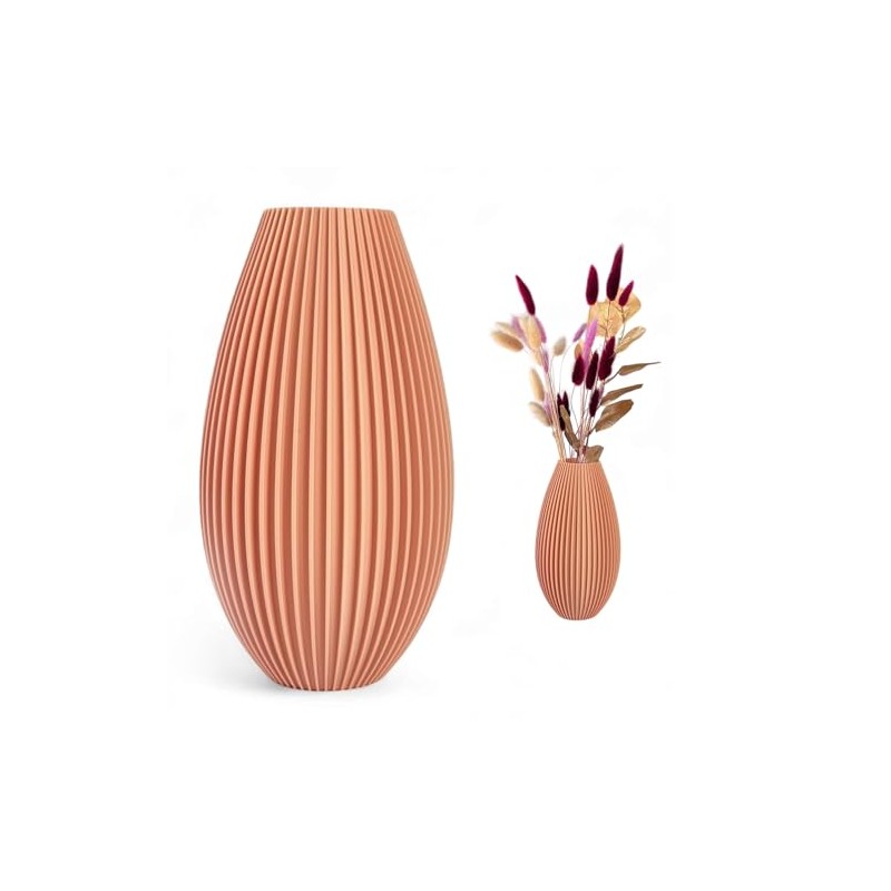 Artificial Flower Vase Unbreakable 20cm Modern Home Decor Boho Corrugation