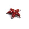 Decorative Hair Clip Starfish Rhinestone Crystal Hair Barrette, 1pc, Red