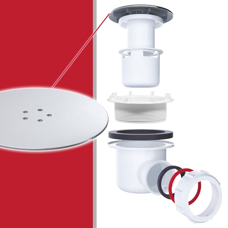 SPARES2GO Shower Trap for 90mm Tray Plug Hole 1.5" Luxury
