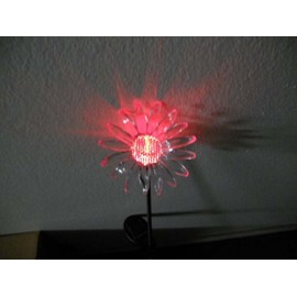 Ntertainment House Set of 1 Solar Garden Stake Lights with Color Changing LED or Regular White LED Landscape Path Lights (1 Piece) (Sunflower)