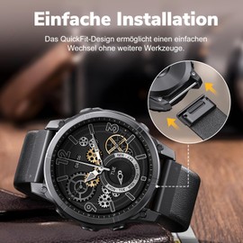 ANBEST Strap for Garmin Fenix 7/7 Pro/6/6 Pro/5/8 47 mm, 22 mm Quick Fit Leather Bracelet Compatible with Forerunner 935/945/955/965/Instinct 2/Instinct/Epix Gen 2/Pro 47 mm/Descent G1