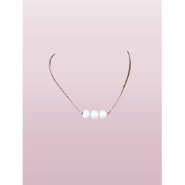Three White Freshwater Pearl Necklace Choker Natural Leather Surf Surfer Girls Jewelry
