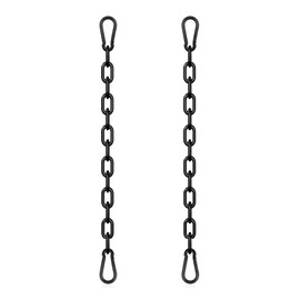 Stainless Steel Gate Chain Lock,2Pcs 4mm Heavy Duty Chain Metal Chains for Hanging,20 Inch Galvanized Steel Welded Link Chain Lift for Fence Gate,Garage Doors,Swing Chain,Bicycle Security Lock,Black