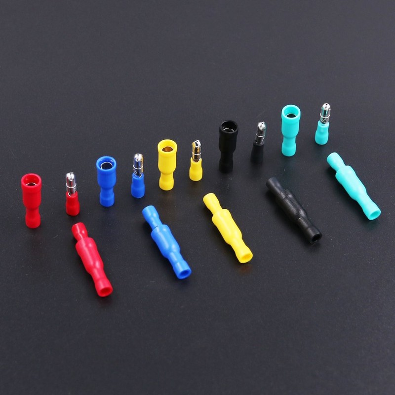 Hilitchi 100-Pcs 22-16 AWG Assorted Insulated Female & Male Bullet