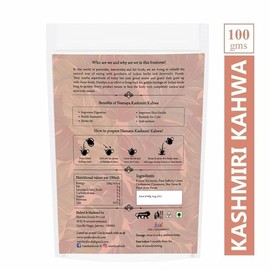 Namhya Kashmiri Kahwa with Pure Saffron, Cardamom, Cinnamon and Rose Petals | 100% NATURAL SPICES | Masala Chai Tea | Brew Hot or Iced Tea | 3.53 oz (100 Gms)