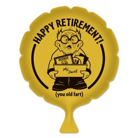 Beistle 54267 Happy Retirement! Whoopee Cushion, 8-Inch, Yellow/Black