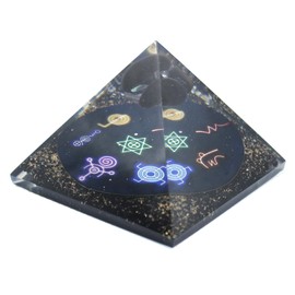 Orgonite Pyramid Energy Generator, EMF Protection Crystal, Handcrafted Meditation Tool