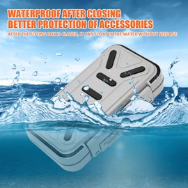 Waterproof Accessory Box, Bait Container, Flat Bait Box, Fish Hook Bait Box, Storage Space for Fishing, Fishing Equipment, ABS Box, Fishing Tackle Box (Medium Size, Black)