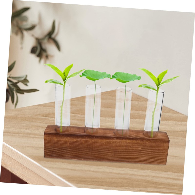 KONTONTY 1set Glass Bud Vases Stand for Hydroponic Plant Propagation