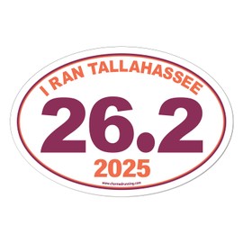 Charmed Running Brand I Ran Tallahassee Marathon 26.2 Car Magnet with Custom Year Option