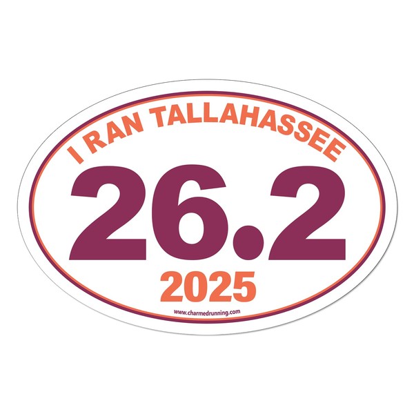 Charmed Running Brand I Ran Tallahassee Marathon 26.2 Car Magnet