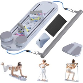 Foldable Pilates Reformer Set - Portable & Compact Pilates Reformer Set, Portable Pilates Board - Home Workout Machine Ab Core Trainer Machine for Strength, Balance & Flexibility, Full-Body Workouts