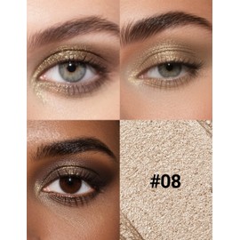 Erinde Dark Brown Eyeshadow Pen, Glitter Cream Eyeshadow Stick, Long-Lasting & Waterproof Eyeshadow Pen, High Pigment Metallic Shimmer Eye Makeup Pen #08