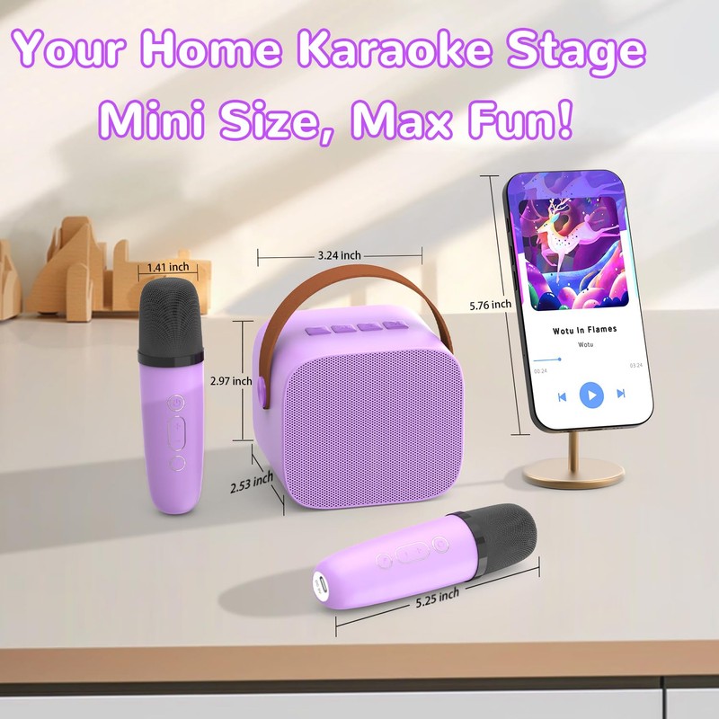 Eaever Mini Karaoke Machine for Girls 3 4 5 6