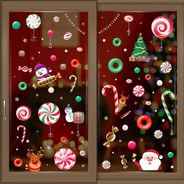 WALPLUS Christmas Window Stickers Clings Xmas Decoration Sale Clearance Reusable
