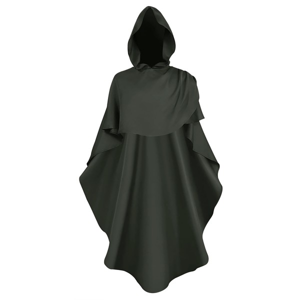JIAHG Halloween Costume Accessory Medieval Hooded Cloak for Men Friar