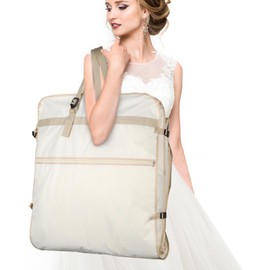 Zilink Wedding Dress Bag Long Garment Bag 72" Dress Bag for Traveling Trifold Bridal Dress Bag with Accessory Pockets and Adjustable Buckles for Wedding Dress, Prom Evening Gown [Upgraded Version]