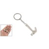 Mini Alloy Hammer Shape Pendant Keyring Key Chain Silver Tone