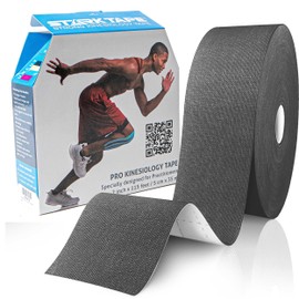 Starktape Bulk Kinesiology Tape - Designed to Help Boost Athletic Performance, Prevent Joint, Muscle Pain and Ease Inflammation. Easy to Apply, 97% Cotton /3% Spandex - Uncut 2" W x 115' L Black