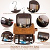 Elviros Water-Resistant Leather Toiletry Bag for Men Large Double-Layer Travel